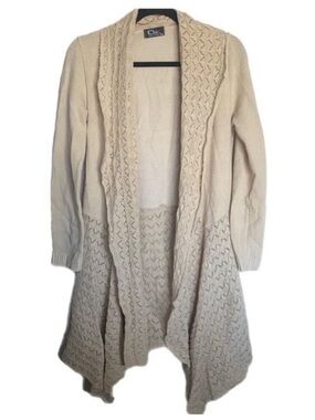Chic Lightweight Open-Front Cream fairy cottage boho festival cardigan size M/ L